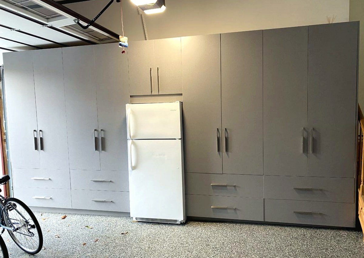 Garage storage wall unit cabinetry