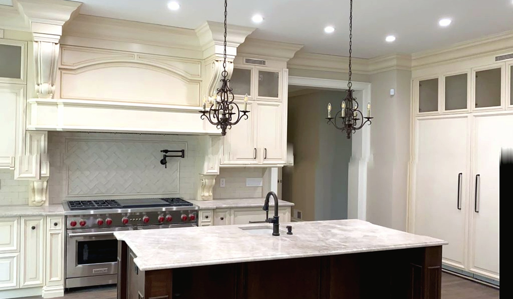 Country French custom kitchen with island